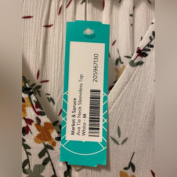 White Floral Sleeveless Top (multicolor) - Picture 6 of 13